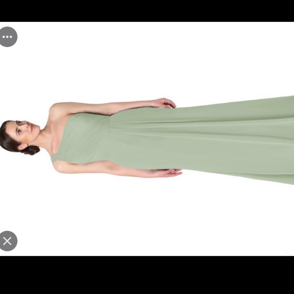 Azazie Carissa One Shoulder Dress sage green